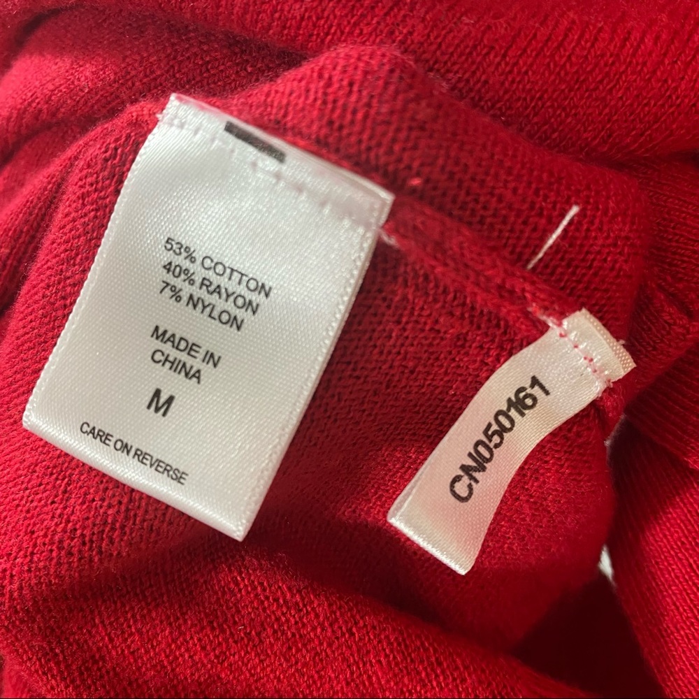 New York & Company Red Back Bow Cutout Sweater - Picture 5 of 9